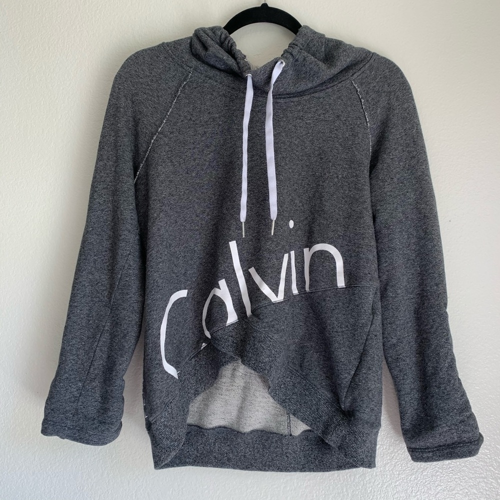 Calvin Klein Grey High-Low Cowl Neck Sweater